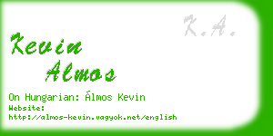 kevin almos business card